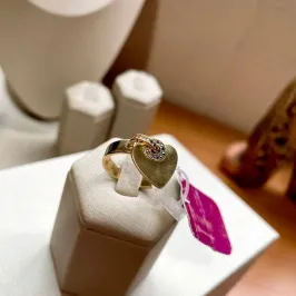 Anel Liso Pingente Coração