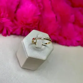 Anel Solitário Duplo