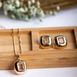 Conjunto Quadrado Cristal Luxo