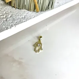 Pingente Mão de Hamsã Cravejado