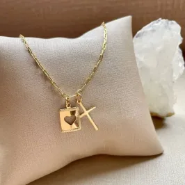 Pulseira Cruz e Coração