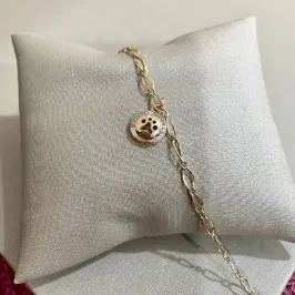 Pulseira Diamantada com Patinha de Cachorro Cravejado