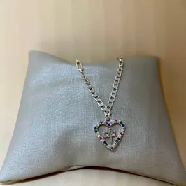 Pulseira Fé Coração Crav Prata