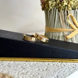 Brinco Inspiração Argola Meio Aro Cravejado