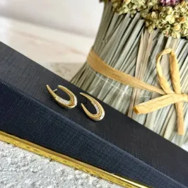 Brinco Orgânico Detalhe Cravejado