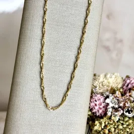 Colar Malha Singapura - 45cm+5 - Banho Ouro 18k