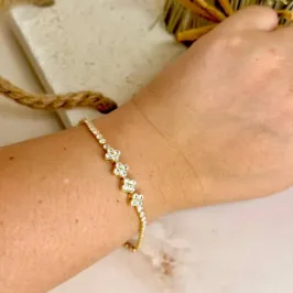 Pulseira Riviera Inspiração VC - Cristal - Banho Ouro 18k