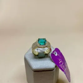 Anel Solitário Verde
