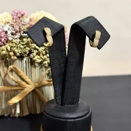 Brinco Argola Coração 2 Fileiras Cravejadas Médio