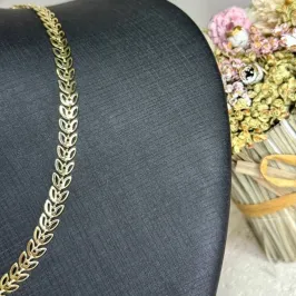Colar Escama de Peixe - 35cm- Banho Ouro 18k