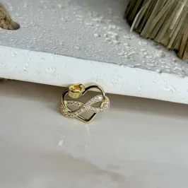Pingente Coração Vazado Infinito Cravejado