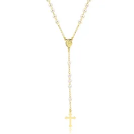 Colar Terço de Pérolas Nossa Sra das Graças - 50cm