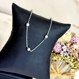 Pulseira Bolinhas Prata 925 - 19cm