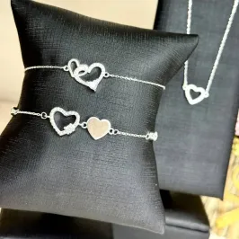 Pulseira Luar de Prata - Prata 925 - Coração