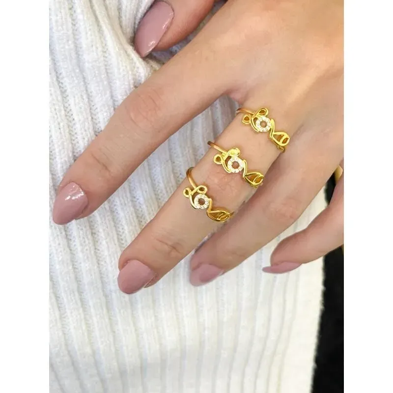 Anel Love com Micro Zirconias