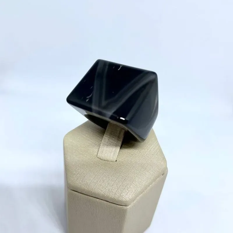 Anel Pedra Natural Onix