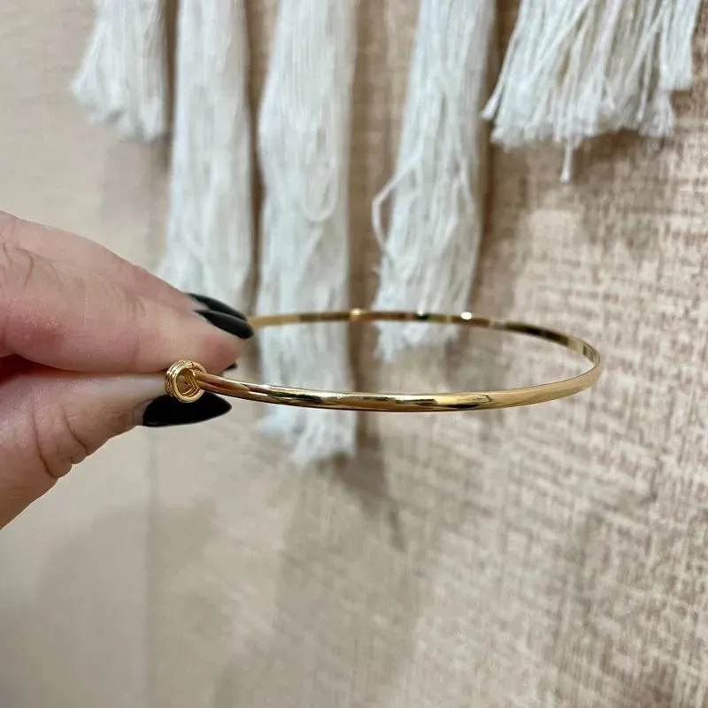 Bracelete Fino Liso com 3 Argolas