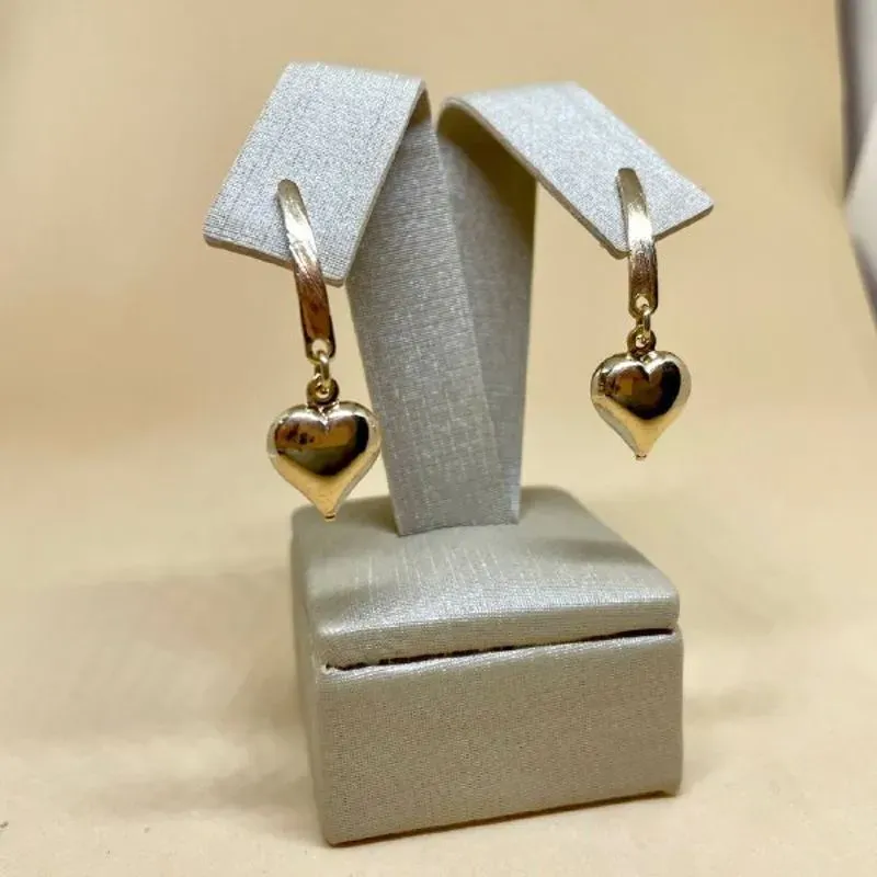 Brinco Esfera com Coração Liso