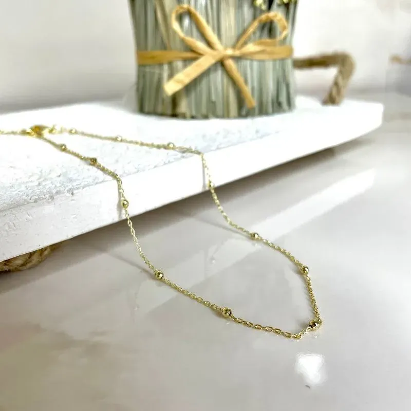 Choker Bolinha Folheada a Ouro