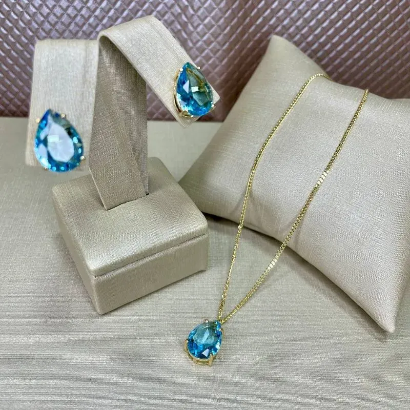 Colar Gota Azul