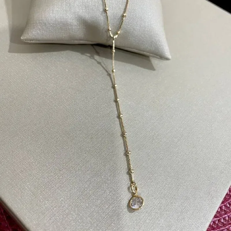 Colar Gravata Bolinhas com Ponto Luz