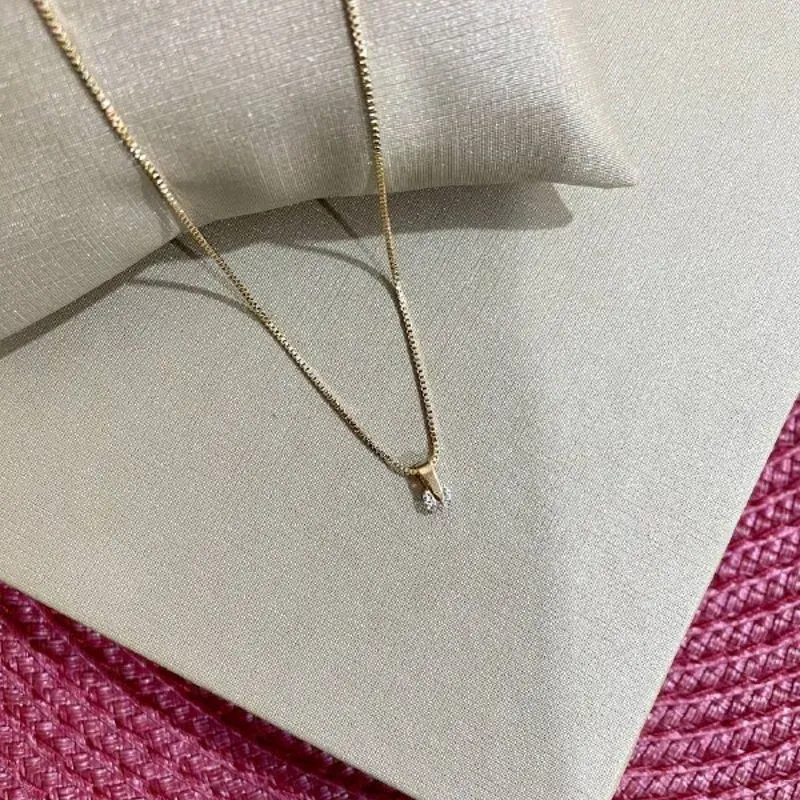 Colar Mini Cristal Delicado