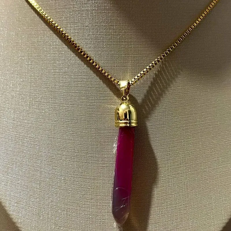 Colar Pendulo Agata Rosa
