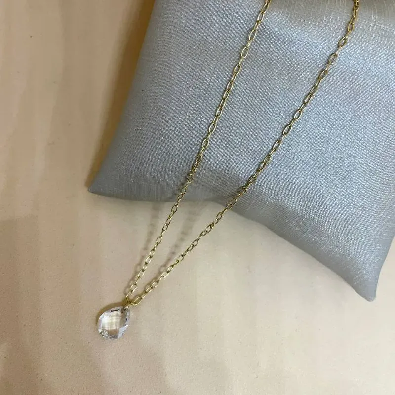 Colar Pg Gota Cristal