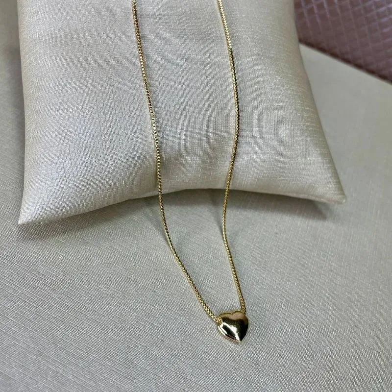 Colar Veneziana com Coração Liso