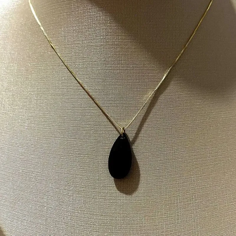 Colar Veneziana Gota Preta