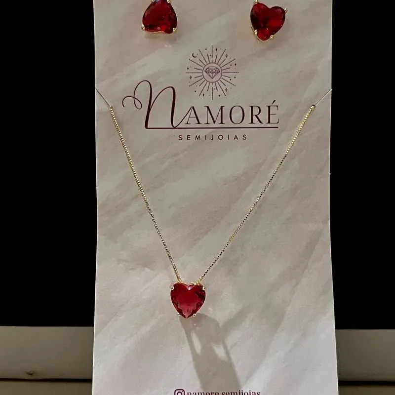 Conjunto Coração Marsala