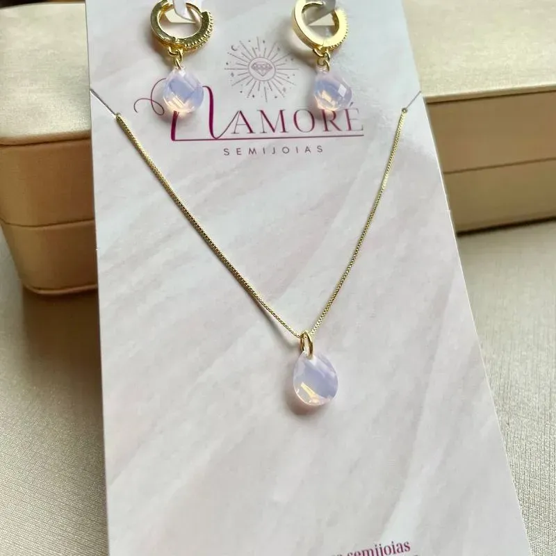 Conjunto Pedra Lapidada Rosa