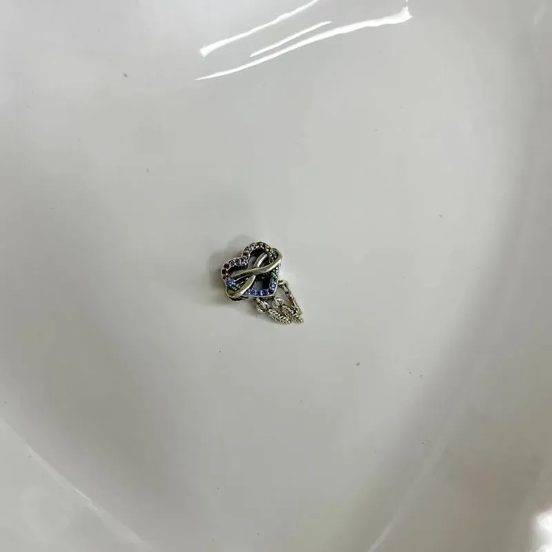 Pingente Charm Coração Infinito Prata925
