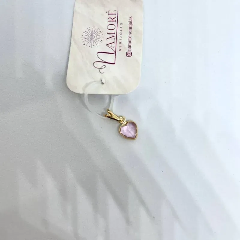 Pingente Coração Rosa