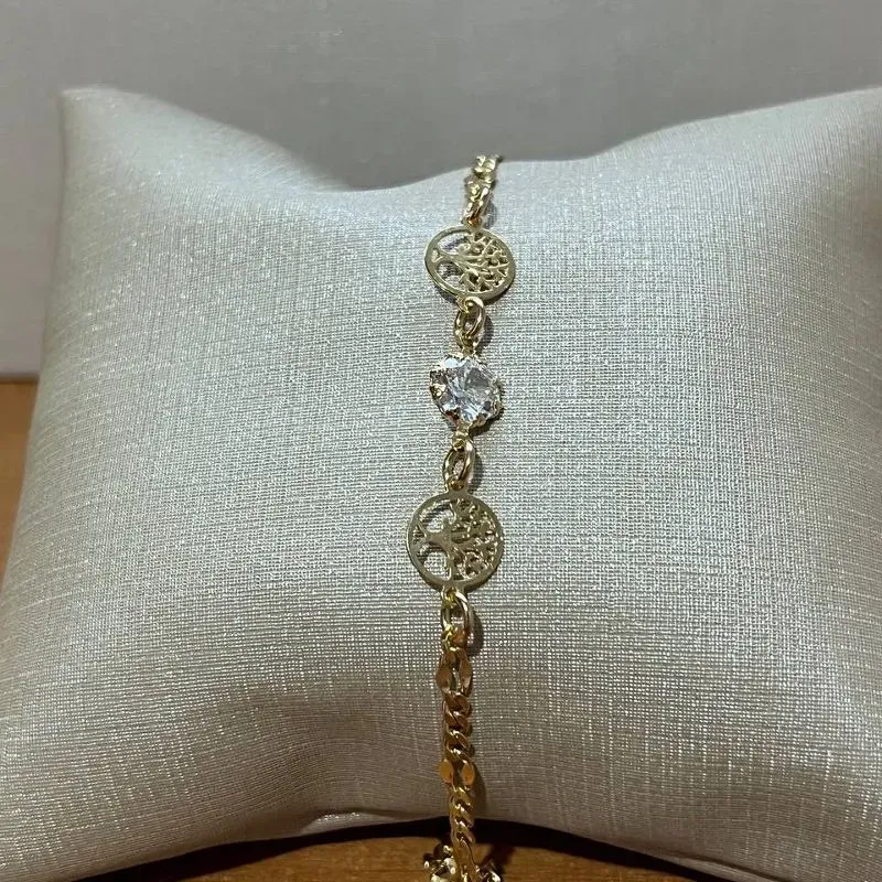 Pulseira Arvore da Vida e Cristal