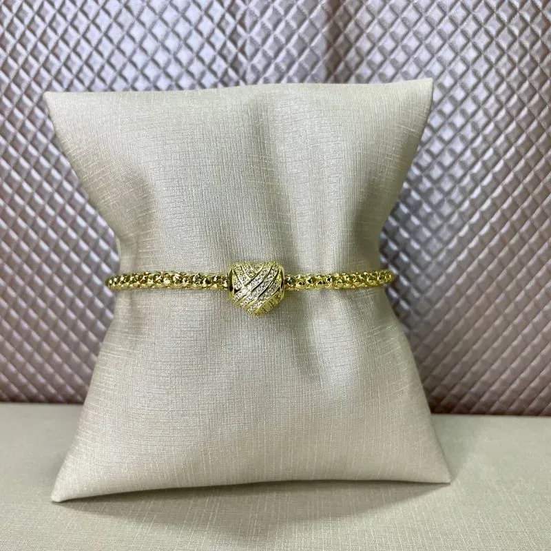 Pulseira com Entremeio Coração Cravejado