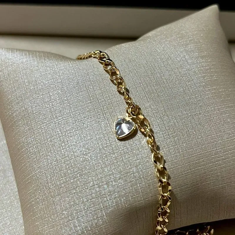 Pulseira Diamantada com Coração
