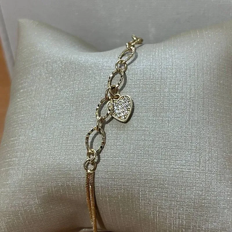Pulseira Dupla Coração Crav