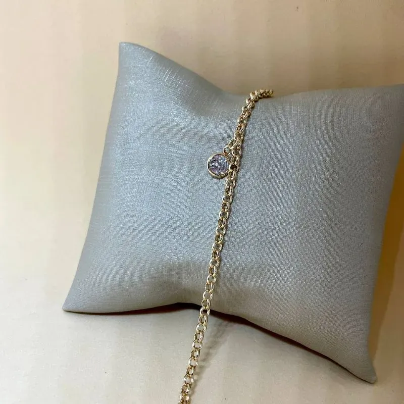 Pulseira Elo Portugues com Zirconia