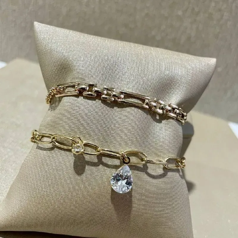 Pulseira Elos com Dois Pg Cristal