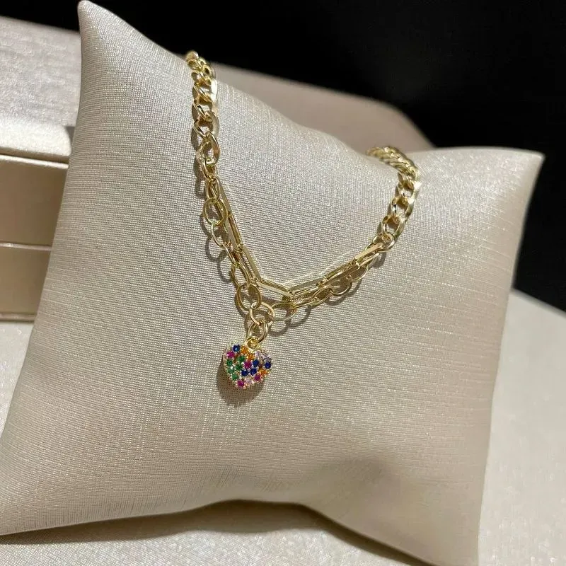 Pulseira Elos Coração Cravejado