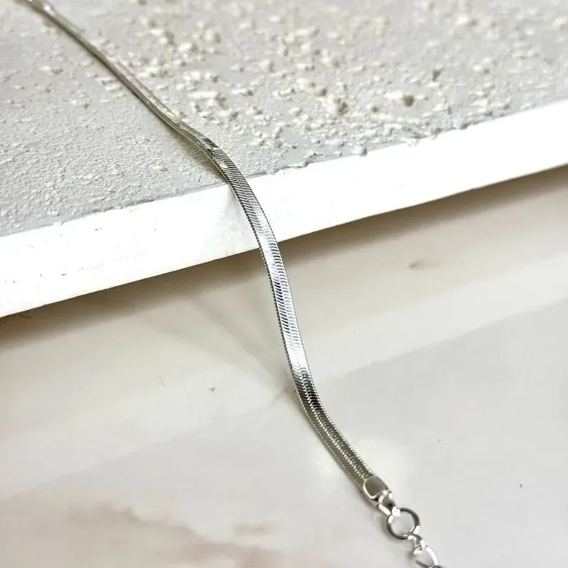 Pulseira Fita Larga Banho de Prata