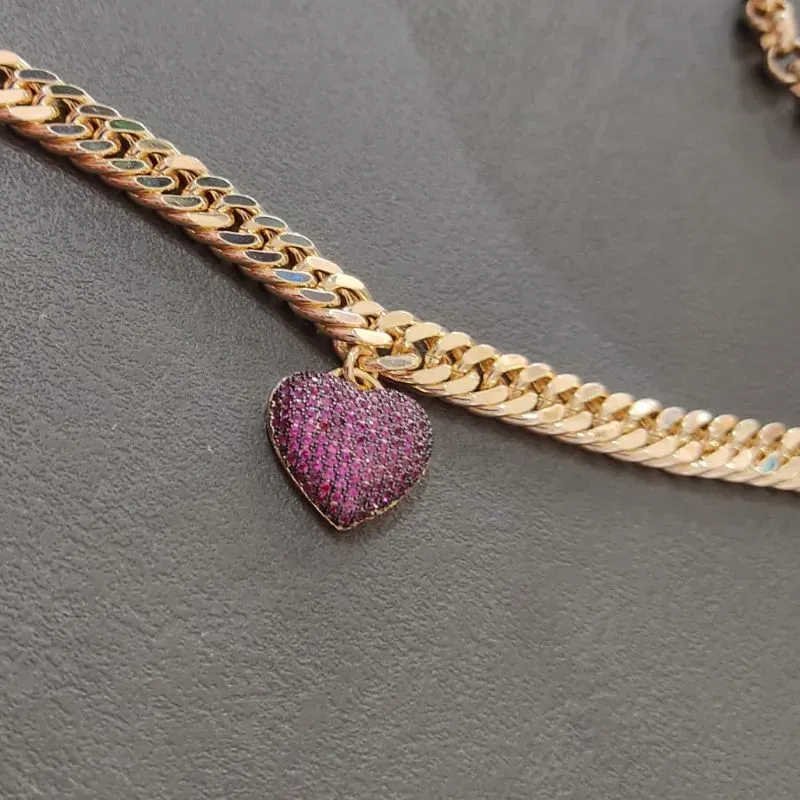 Pulseira Malha Berloque Coração