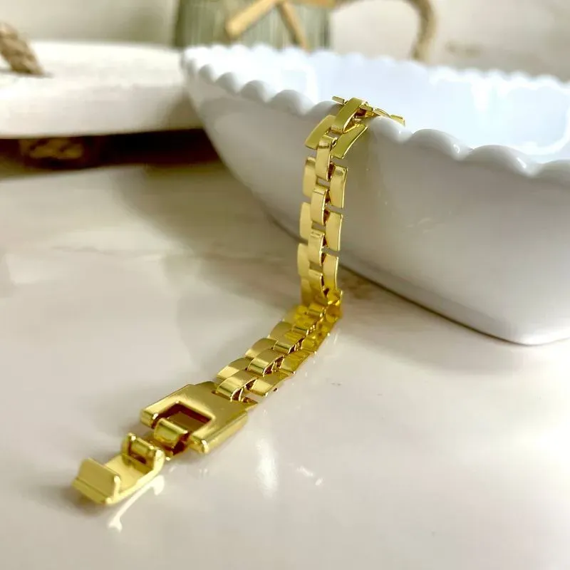 Pulseira Malha Larga Banhado
