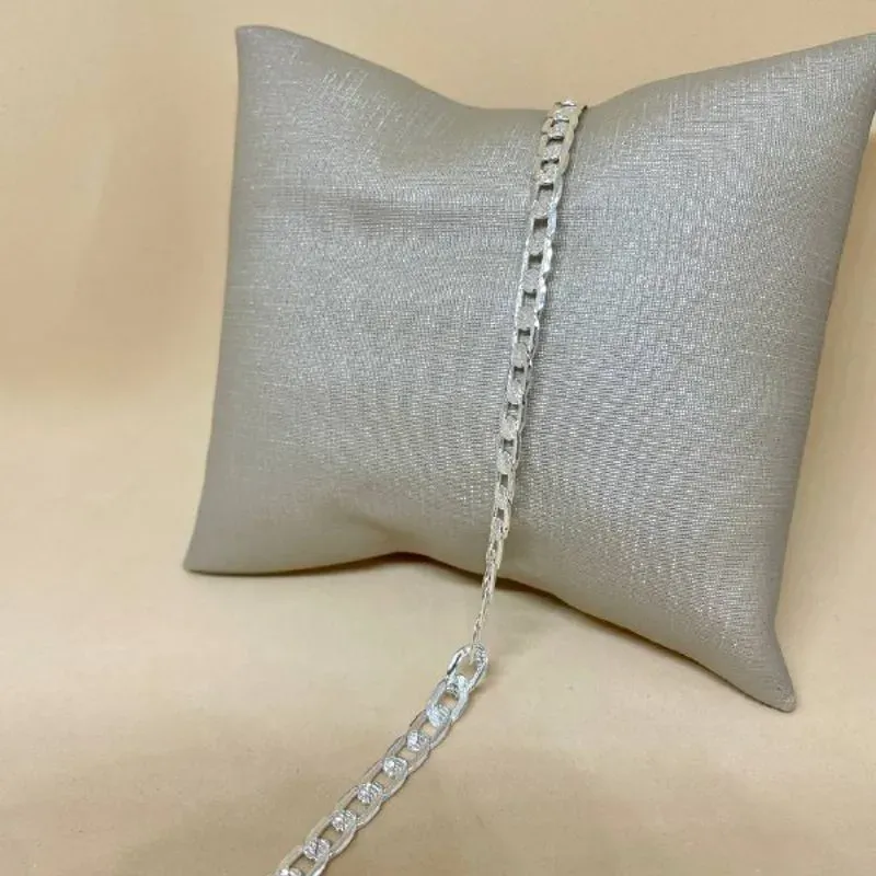 Pulseira Masculina Elo Batido Prata