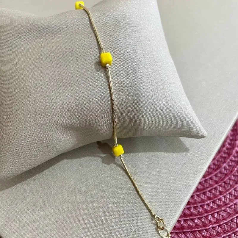 Pulseira Pedras Amarelas