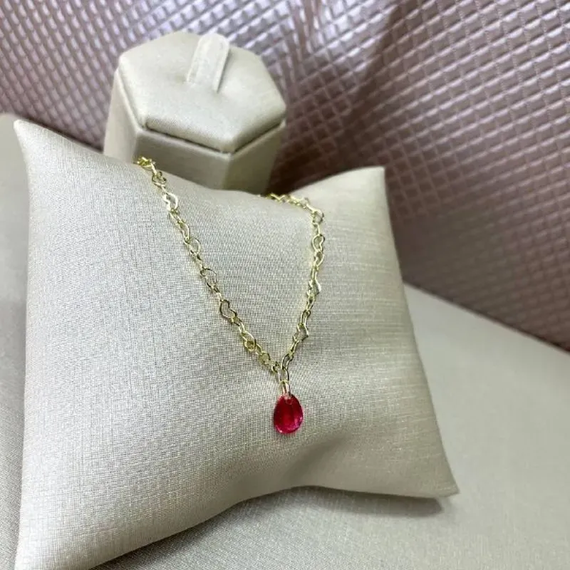 Tornozeleira com Gota Fucsia