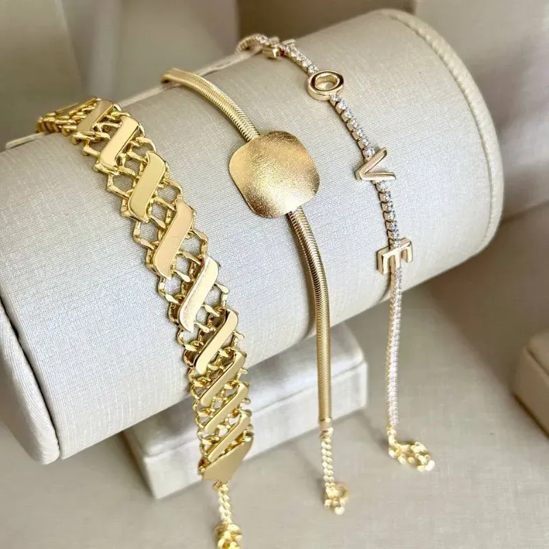 Pulseira Rabo de Rato com Quadrado Escovado