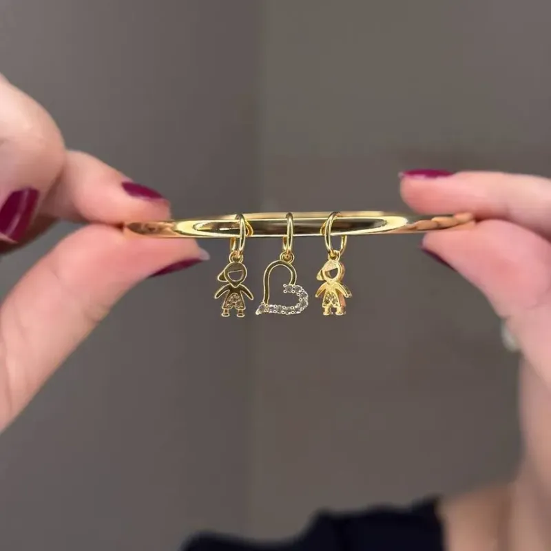 Bracelete Filhos - Meninos com Coração 7,0cm