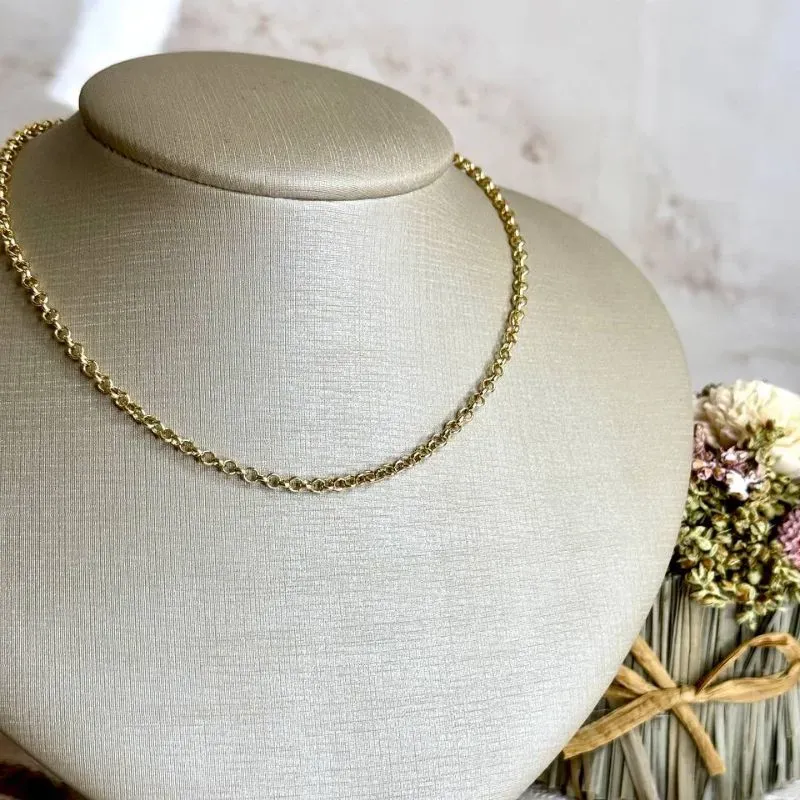 Colar Choker Elo Portugues P 36+5cm - Banho Ouro 18k